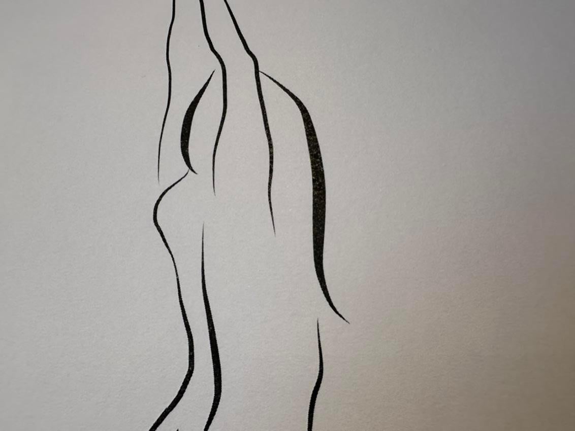 Haiku #49, 1/50 - Digital Vector Drawing Kneeling Female Nude Woman Figure For Sale 4