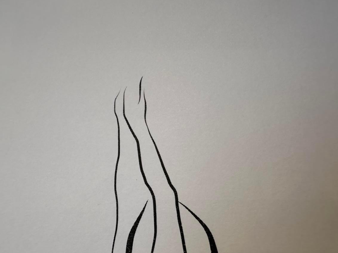 Haiku #49, 1/50 - Digitale Vector-Zeichnung kniende weibliche nackte weibliche Aktfigur, Figur im Angebot 4