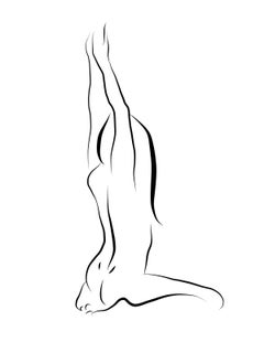 Haiku #49, 1/50 - Digitale Vector-Zeichnung kniende weibliche nackte weibliche Aktfigur, Figur