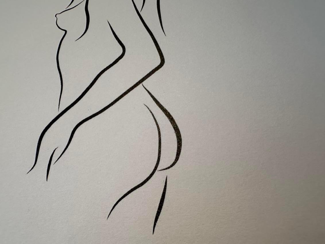 Haiku #5   - Digital Vector Drawing Standing Female Nude Woman Figure from Rear For Sale 2