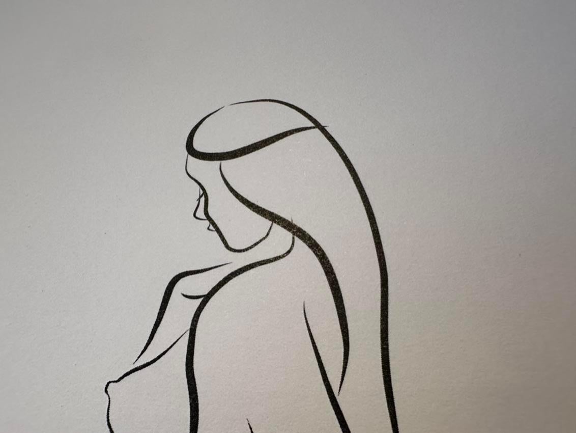 Haiku #5, 1/50 - Digital Vector Drawing Standing Female Nude Woman Figure from R im Angebot 3