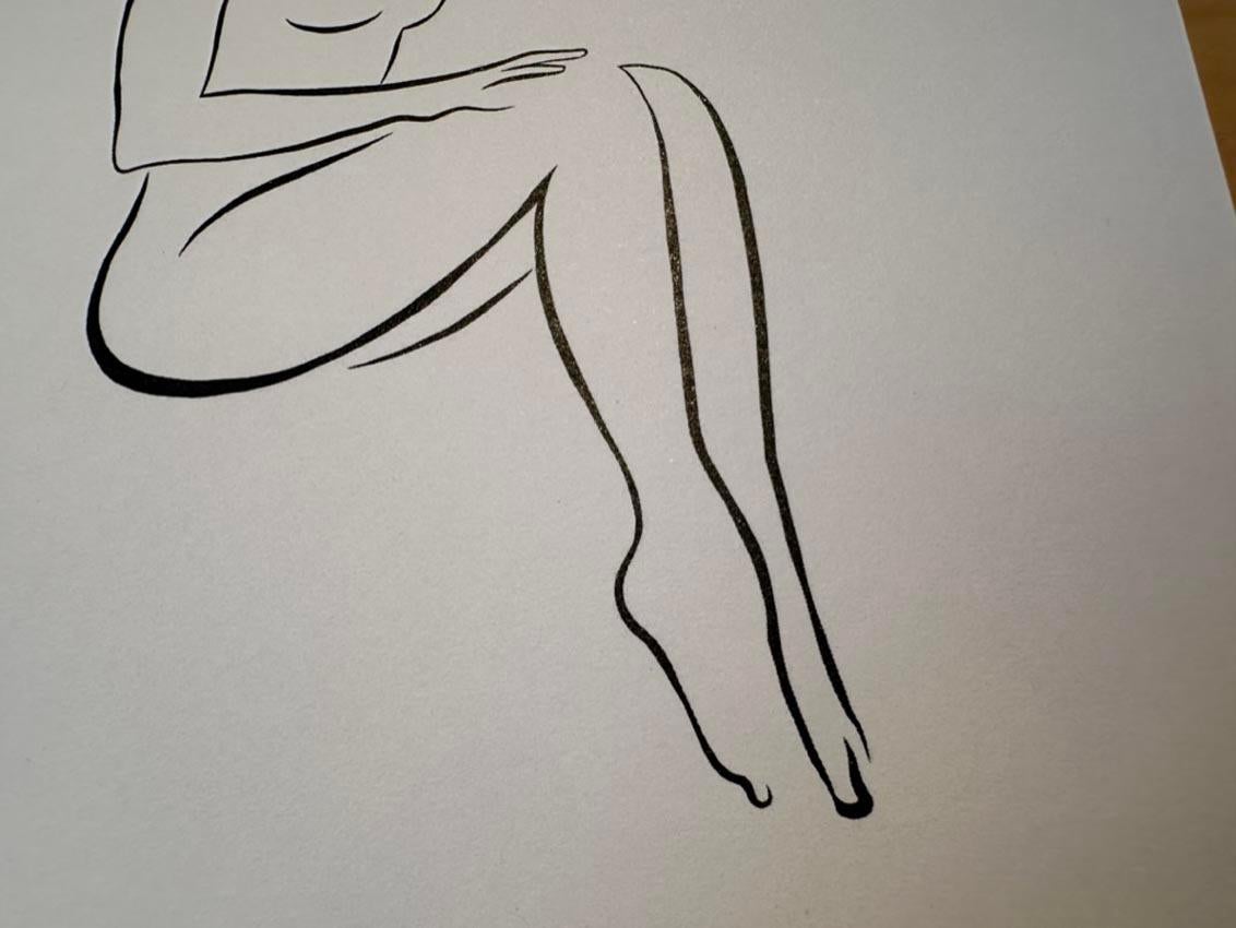 Haiku #52, 1/50 - Digital Vector Drawing Seated Female Nude Woman Figure Glasses For Sale 3