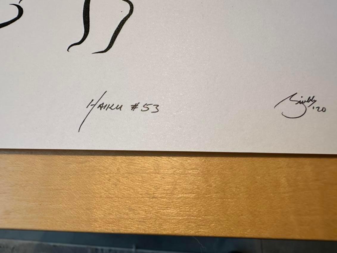 Haiku #53, 1/50 - Digital Vector Drawing Female Nude Woman Figure Tossed Hair For Sale 1