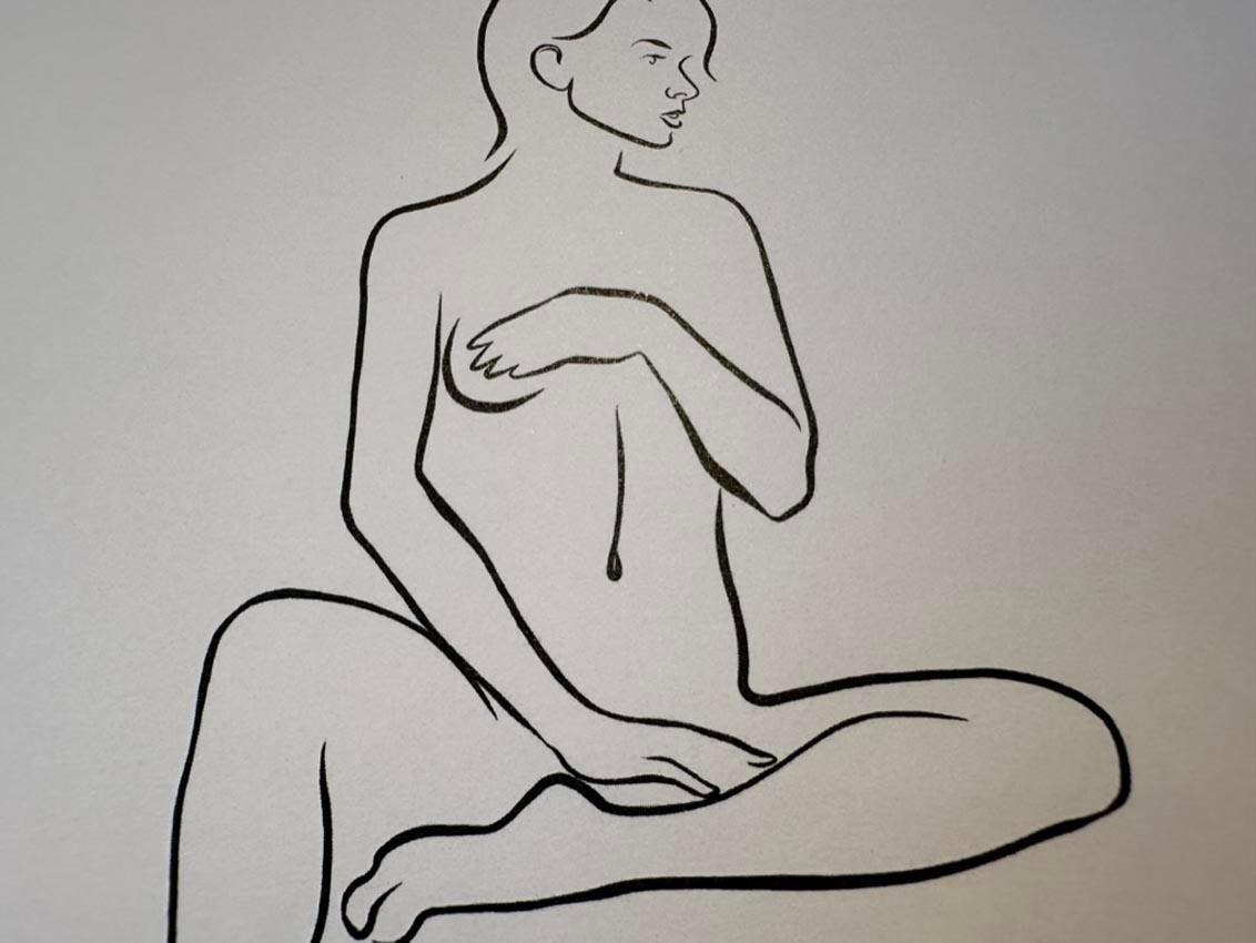 Haiku #54, 1/50 - Digital Vector Drawing Female Nude Woman Figure Short Hair For Sale 3