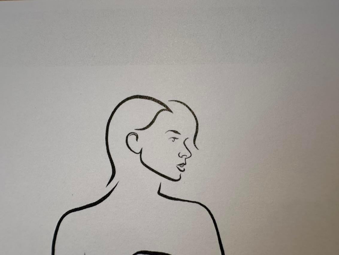 Haiku #54, 1/50 - Digital Vector Drawing Female Nude Woman Figure Short Hair For Sale 4