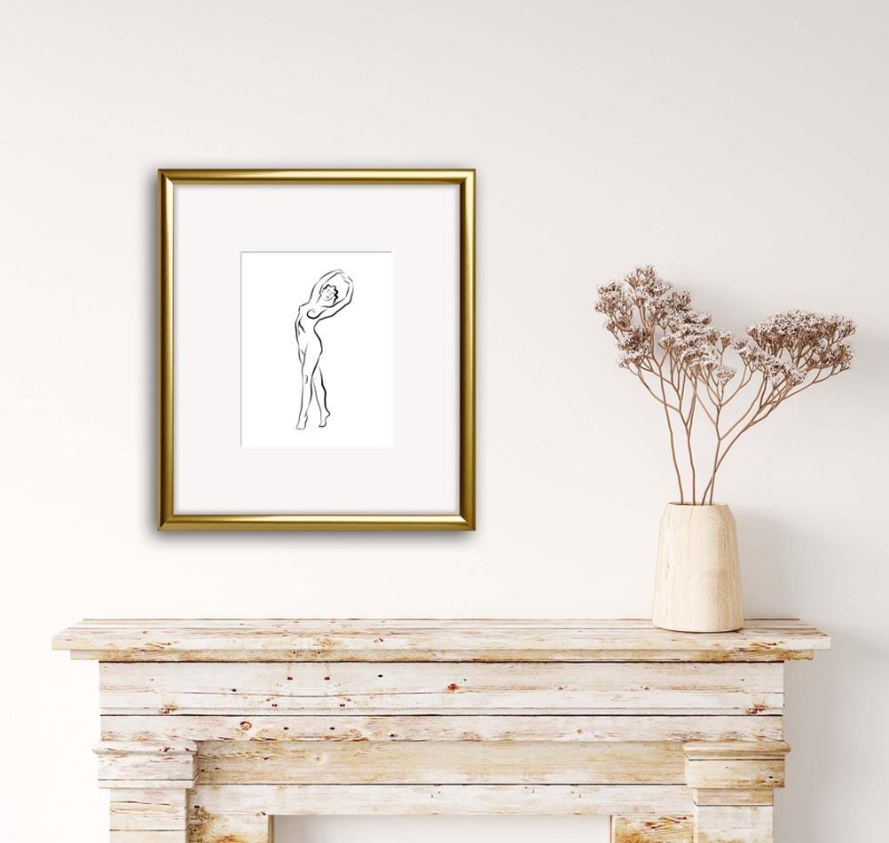 Haiku #56, 1/50 - Digital Vector Drawing Standing Female Nude Woman Figure Arms  For Sale 7