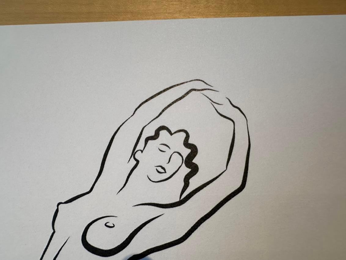 Haiku #56 – Digitale Vector-Zeichnung, stehende weibliche Aktfigur, Arme hochgehoben im Angebot 4