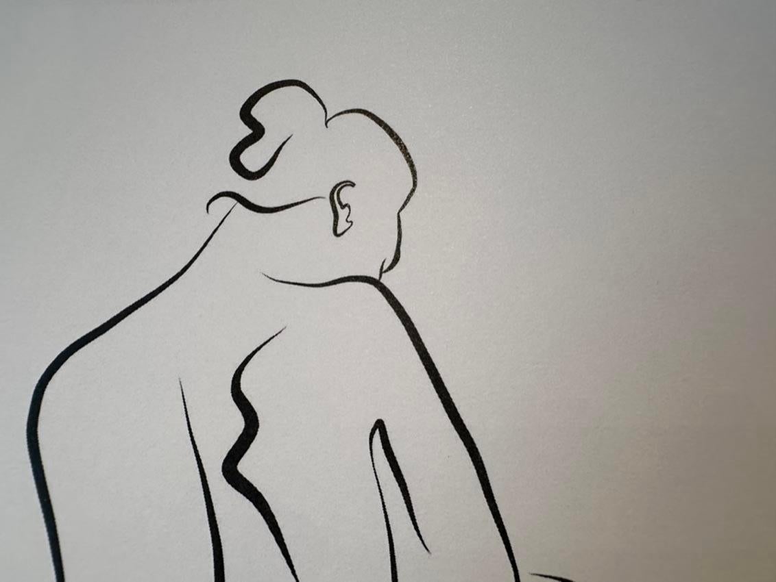 Haiku #57 - Digital Vector Drawing Seated Female Nude From Rear im Angebot 4