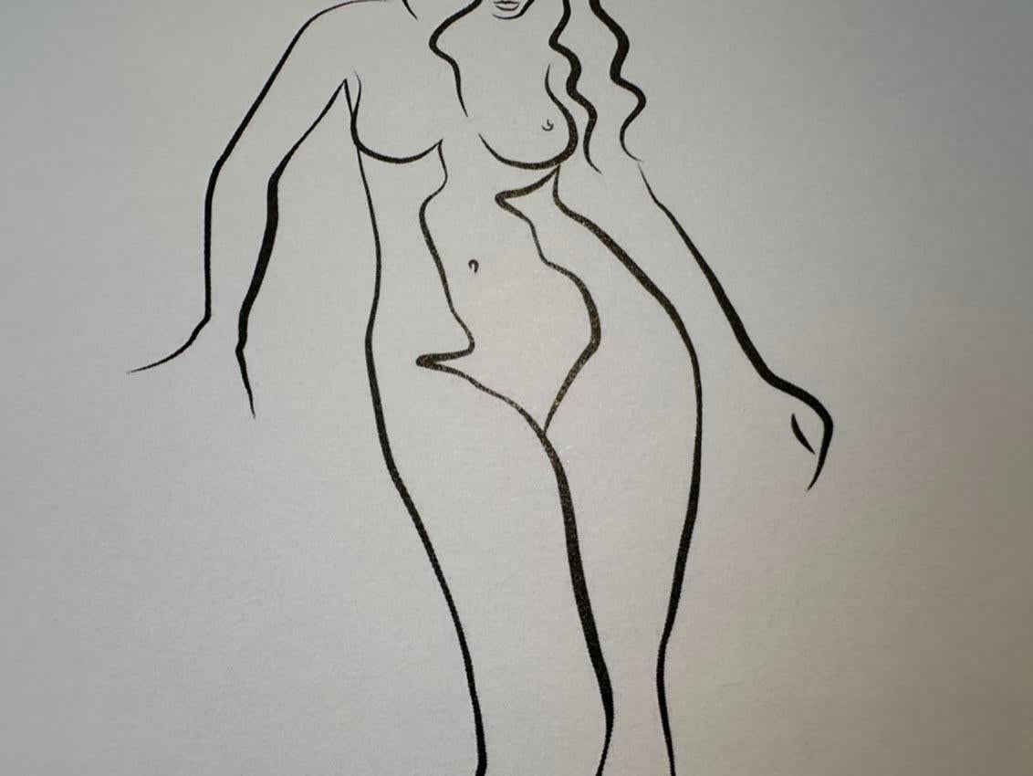 Haiku #58 - Digital Vector Drawing Standing Female Nude Viewed Front For Sale 3