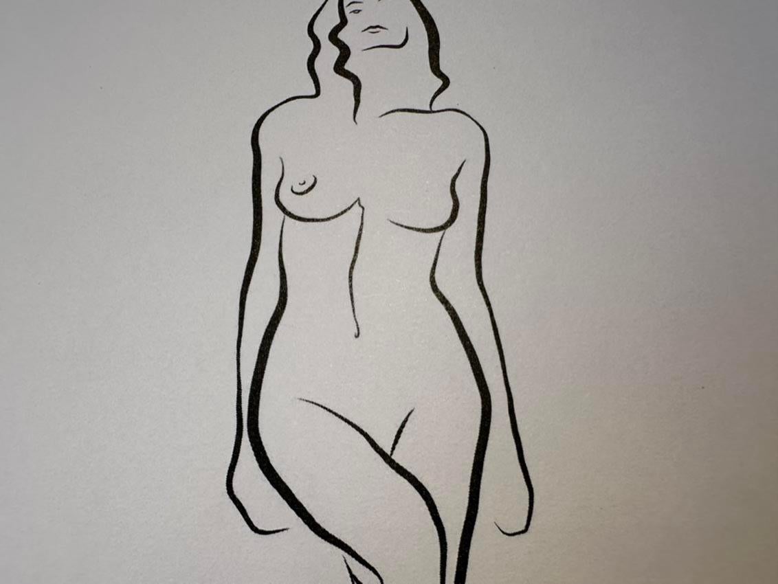 Haiku #59, 1/50 - Digital Vector Drawing Female Standing Nude For Sale 3