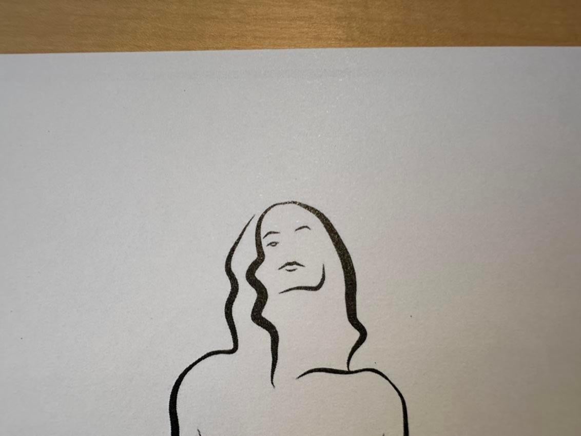 Haiku #59, 1/50 - Digital Vector Drawing Female Standing Nude For Sale 4