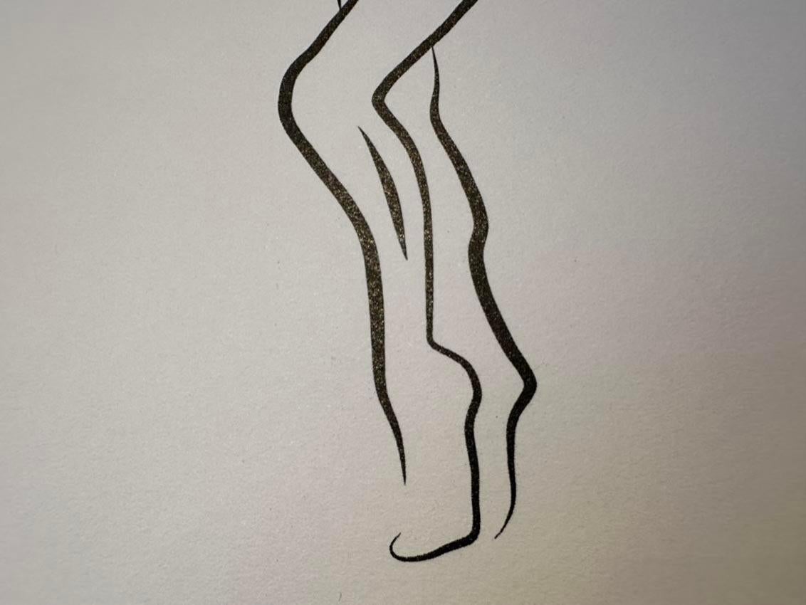 Haiku #60, 1/50 - Digital Vector Drawing Female Nude Standing Arranging Hair For Sale 3