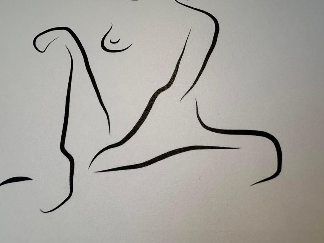 Haiku #7, 3/50   - Digital Vector Drawing B&W Sitting Female Nude Woman Figure For Sale 2