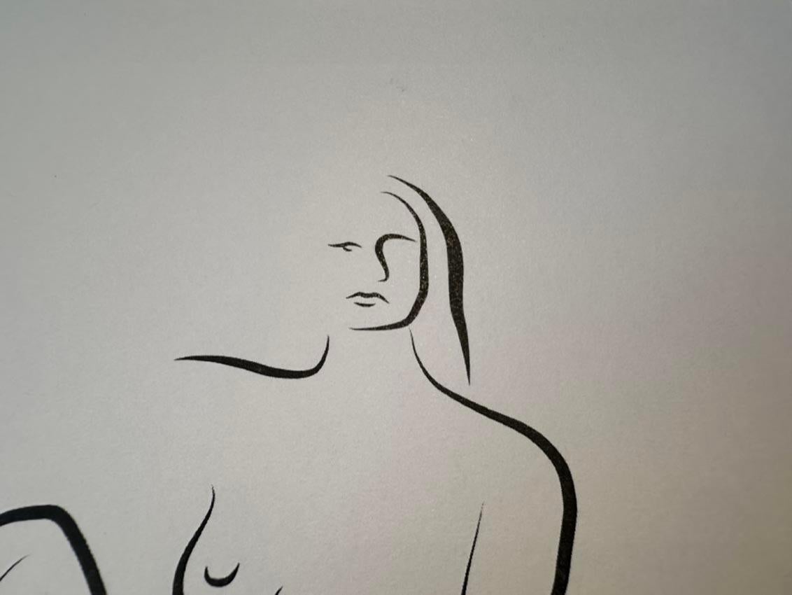 Haiku #7, 3/50   - Digital Vector Drawing B&W Sitting Female Nude Woman Figure For Sale 3