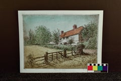 Michael Blaker, "Mourning in the Weuld, 41/175" Hand Colored Etching 12 1/2 x 16