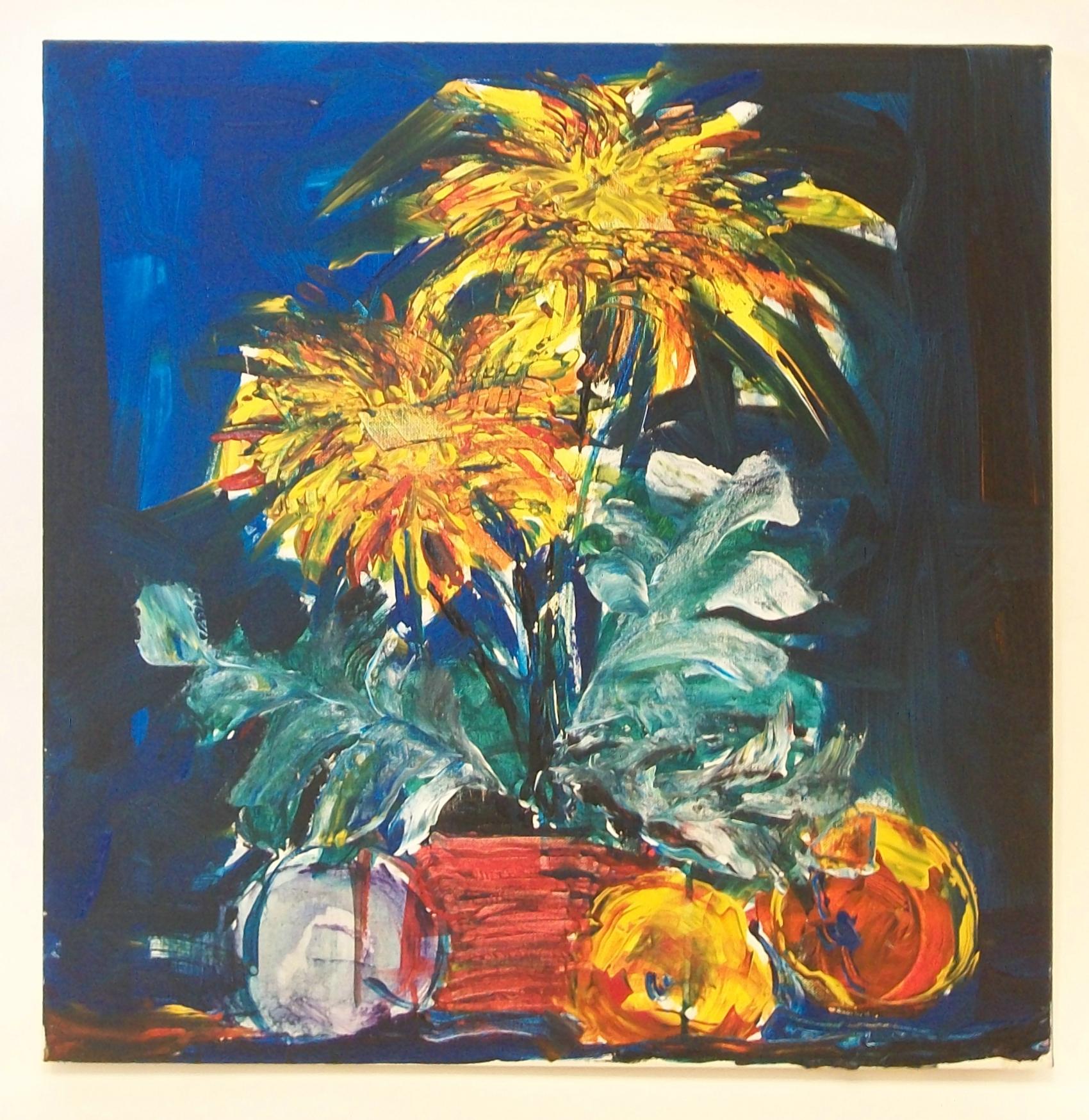 Canadian MICHAEL BLAZEK - #15 - Floral Still Life Acrylic Painting - Canada - Circa 2015 For Sale