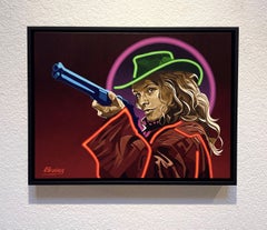 "Grinta e grazia" - Ritratto western contemporaneo, pittura a olio su lino