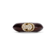 Anello di Michael Bondanza in oro giallo 18 carati con legno di Juniper, palissandro e diamanti