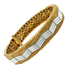 Michael Bondanza 18 Karat Yellow Gold & Platinum Heatwave Bracelet
