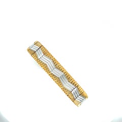 Michael Bondanza 18 Karat Yellow Gold & Platinum Heatwave Bracelet