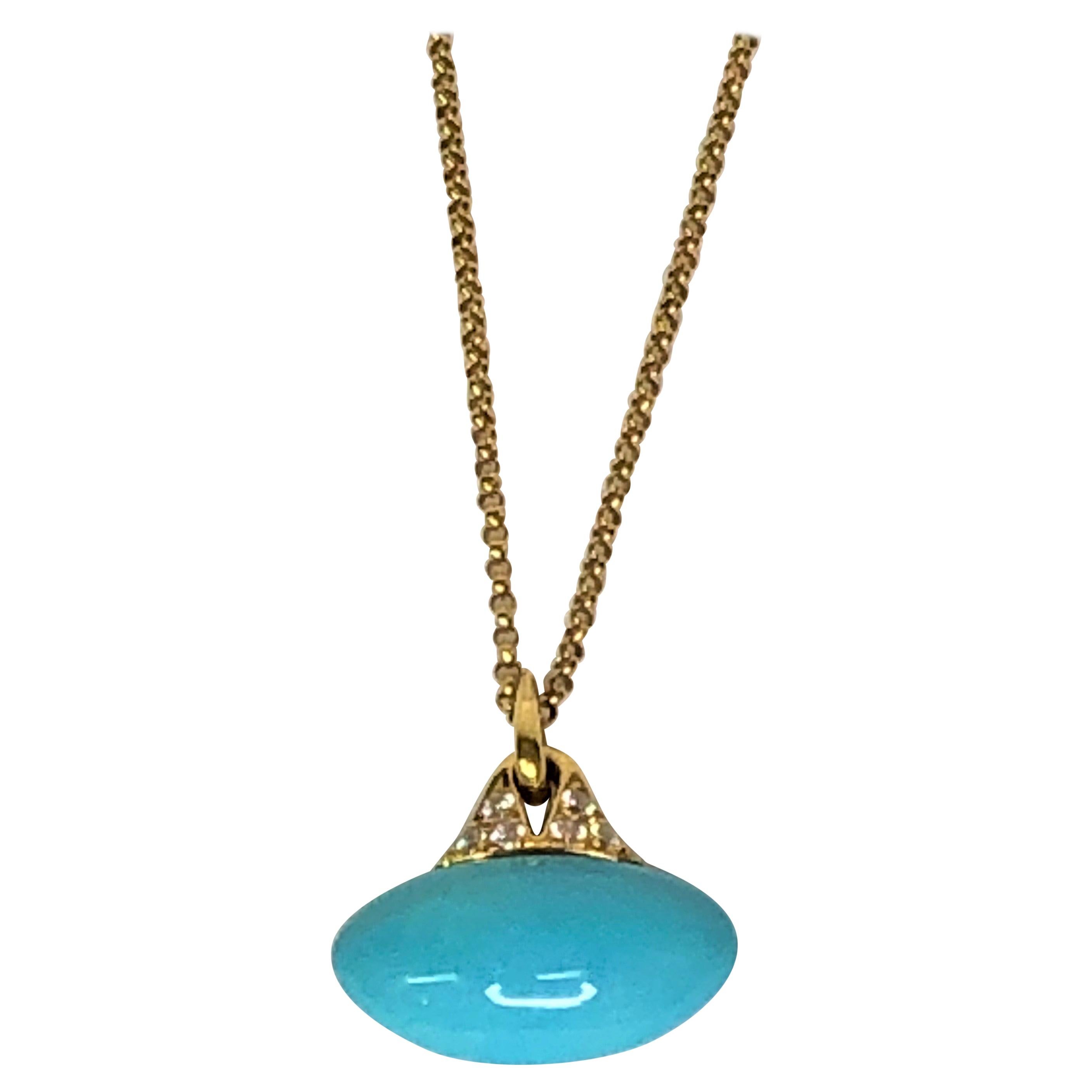 Michael Bondanza 18KY Turquoise Diamond Necklace