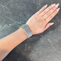 Michael Bondanza Pulsera vintage carrusel de oro de 18 quilates y platino con 2,36 quilates de diamantes