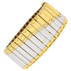 Michael Bondanza 2.36 CTW Diamond Platinum 18K Gold Carousel Vintage Bracelet