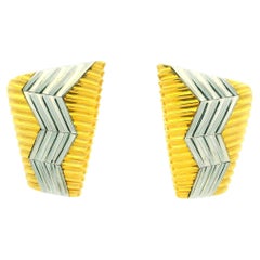 Michael Bondanza - Boucles d'oreilles sculpturales en platine et or 18 carats "Heatwave