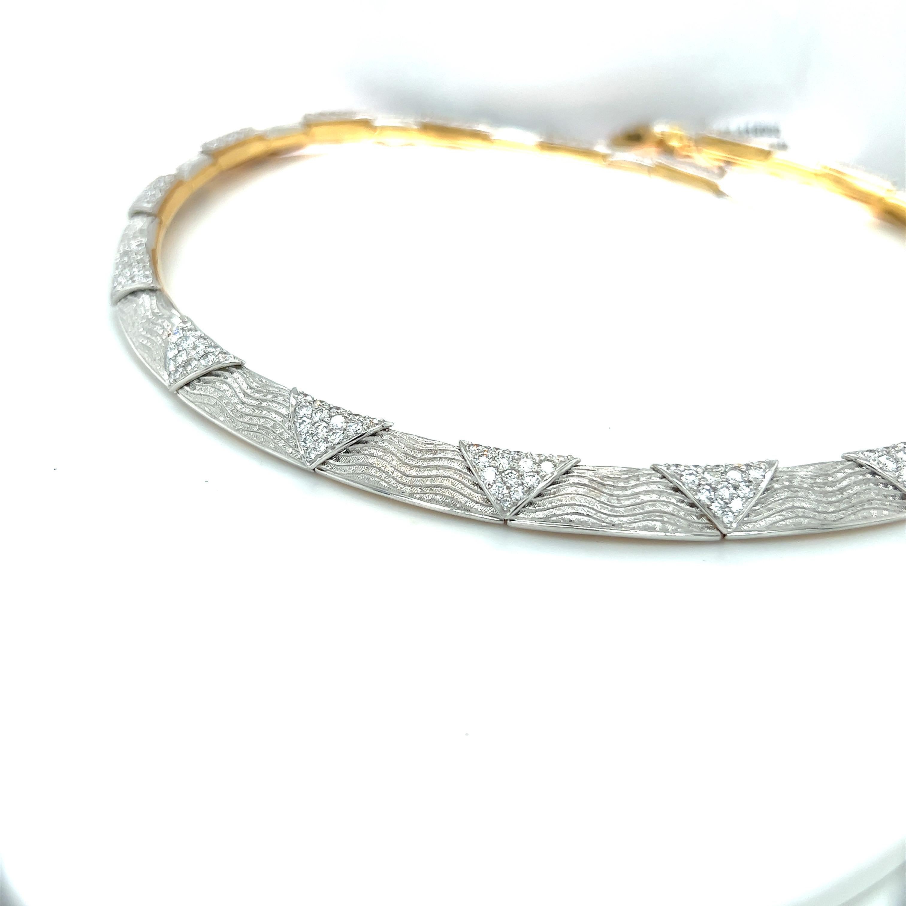 Michael Bondanza Platin, 18 KT und  6.79Cts. Diamant Pompei Halskette (Zeitgenössisch)