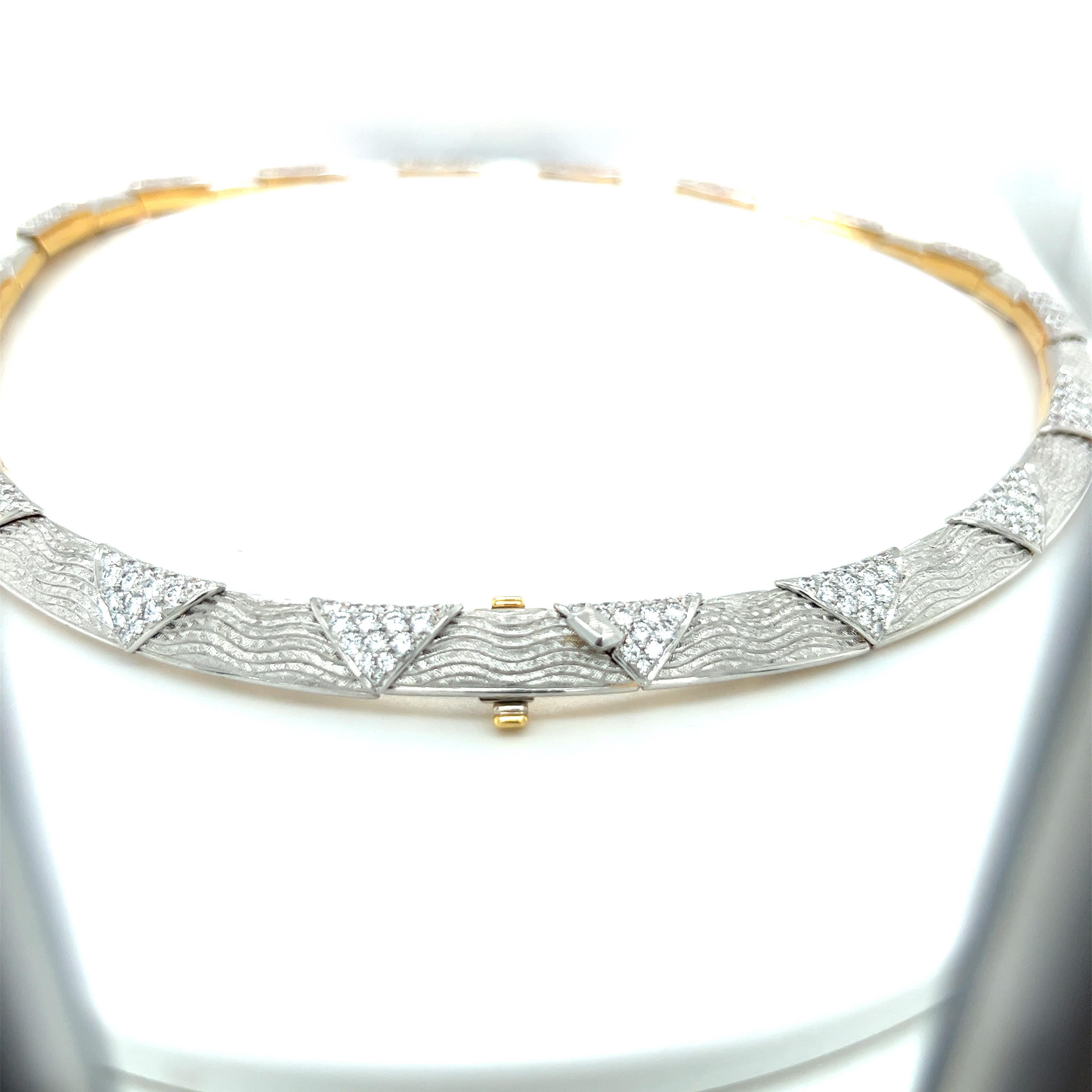 Michael Bondanza Platin, 18 KT und  6.79Cts. Diamant Pompei Halskette für Damen oder Herren