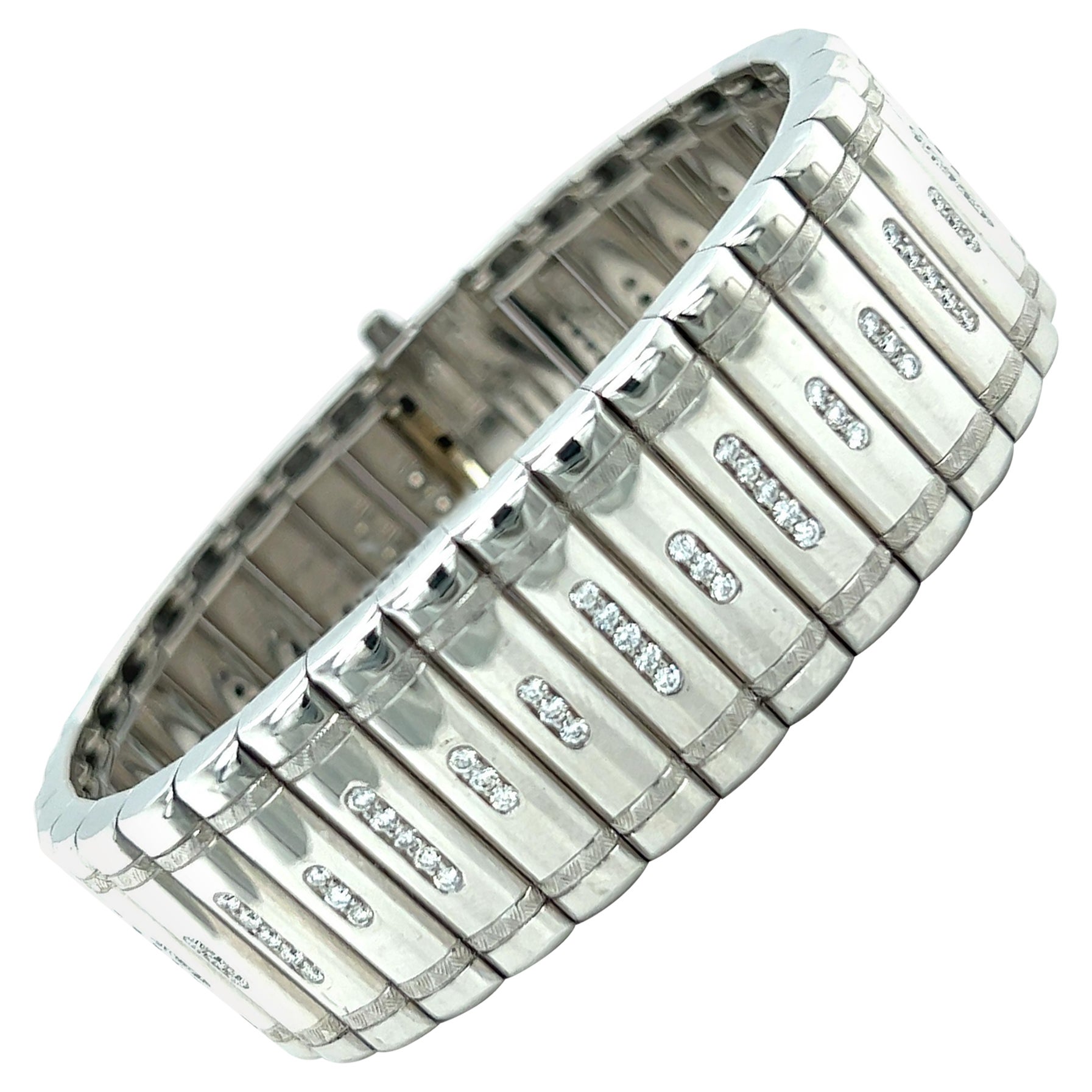 Bracciale "Metropolitian" di Michael Bondanza in platino e diamanti da 1,51 carati in vendita