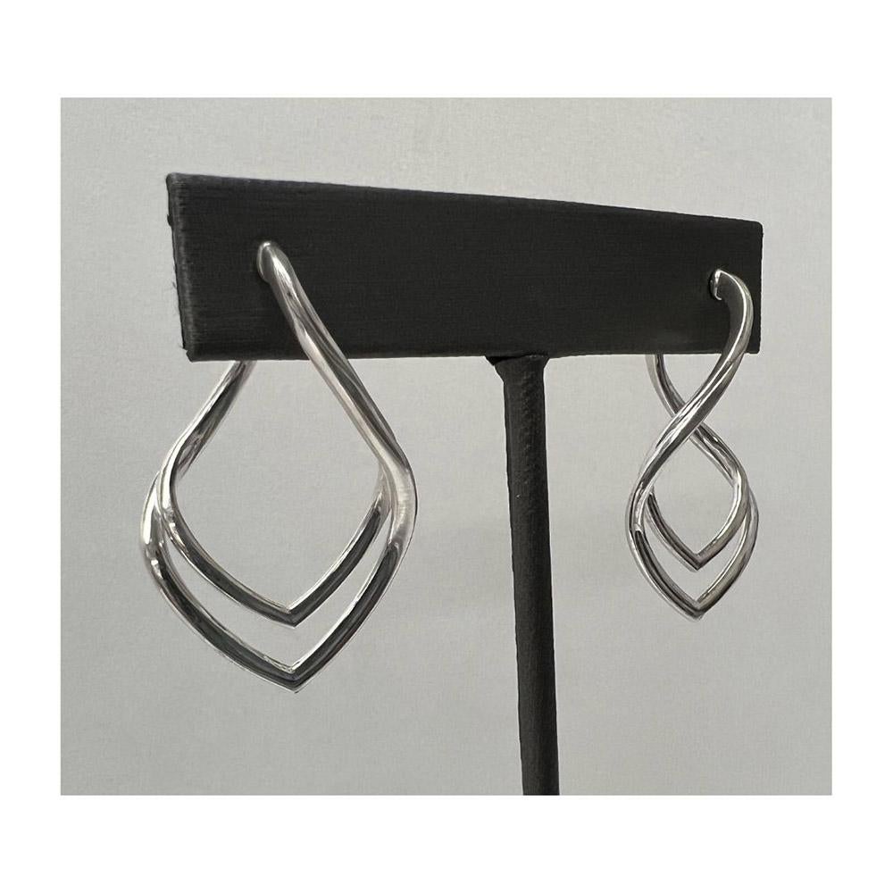 Women's or Men's Michael Bondanza Sterling Silver 2 Row Willow Hoops For Sale