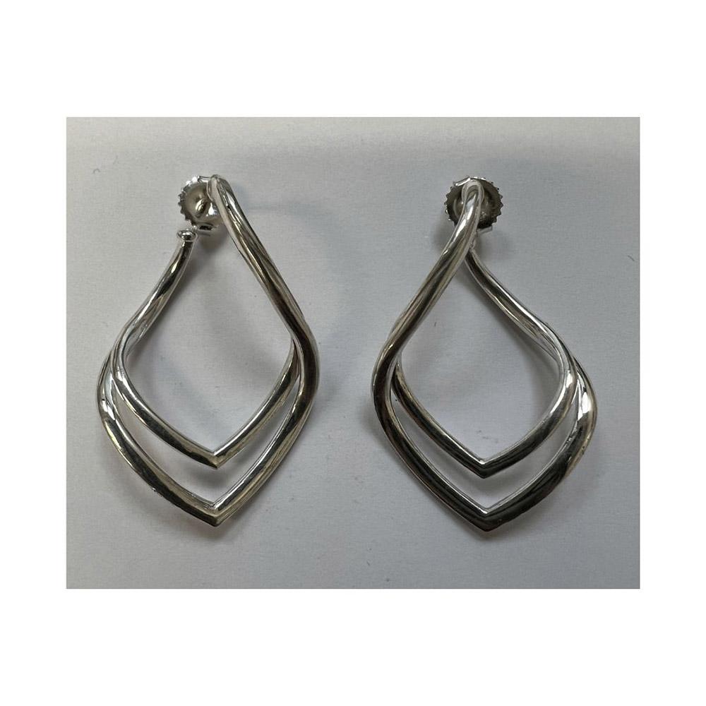 Michael Bondanza Sterling Silver 2 Row Willow Hoops For Sale 1