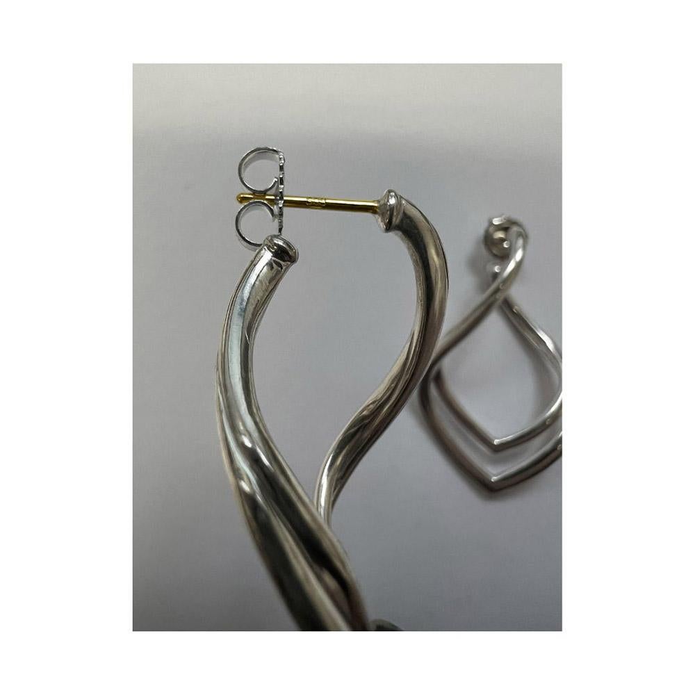 Michael Bondanza Sterling Silver 2 Row Willow Hoops For Sale 3