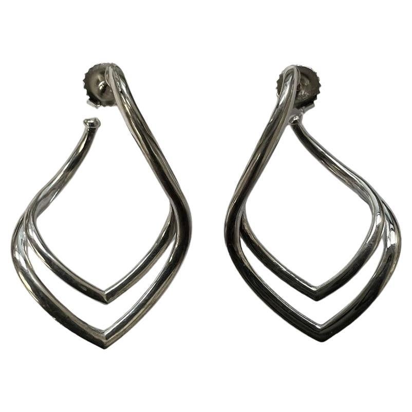 Michael Bondanza Sterling Silver 2 Row Willow Hoops For Sale