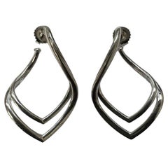 Michael Bondanza Sterling Silver 2 Row Willow Hoops