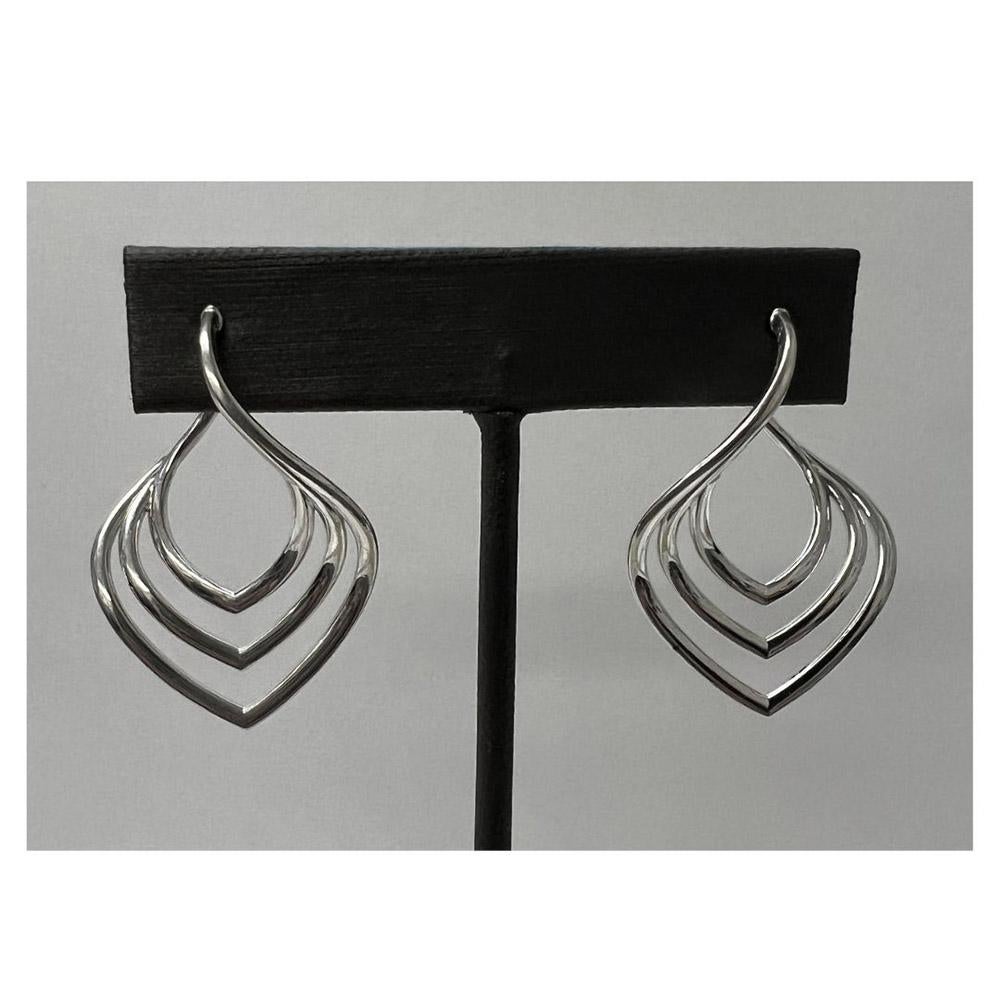 Michael Bondanza Sterling Silver 3 Row Willow Hoops For Sale 2