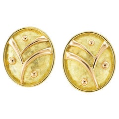 Vintage Michael Bondanza Two Tone Gold Clip On Earrings