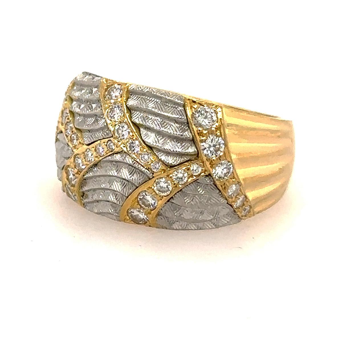 Michael Bondanza 18k & platinum Venti ring with 0.68ctw of EF color VVS clarity round diamonds. 14.25 grams