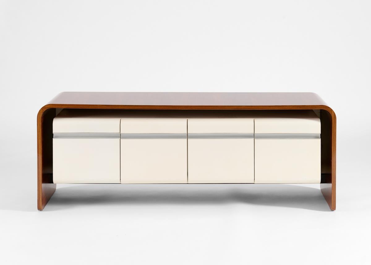 Michael Boyer, Directeur, Minimalistisch-modernes Sideboard, Frankreich, um 1970 (Aluminium) im Angebot