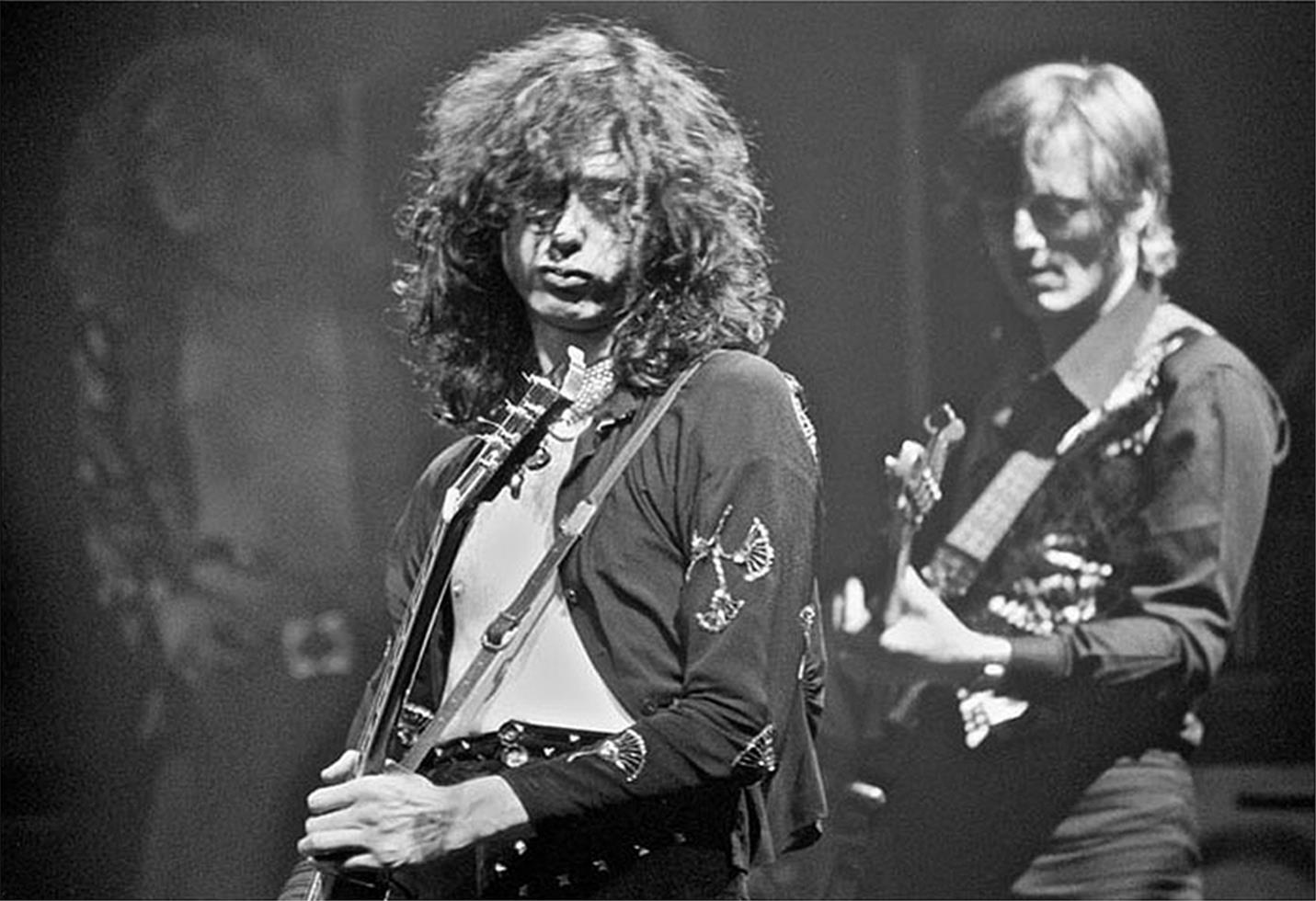 Michael Brennan Black and White Photograph - Jimmy Page, John Paul Jones, Led Zeppelin, Detroit, Triple image