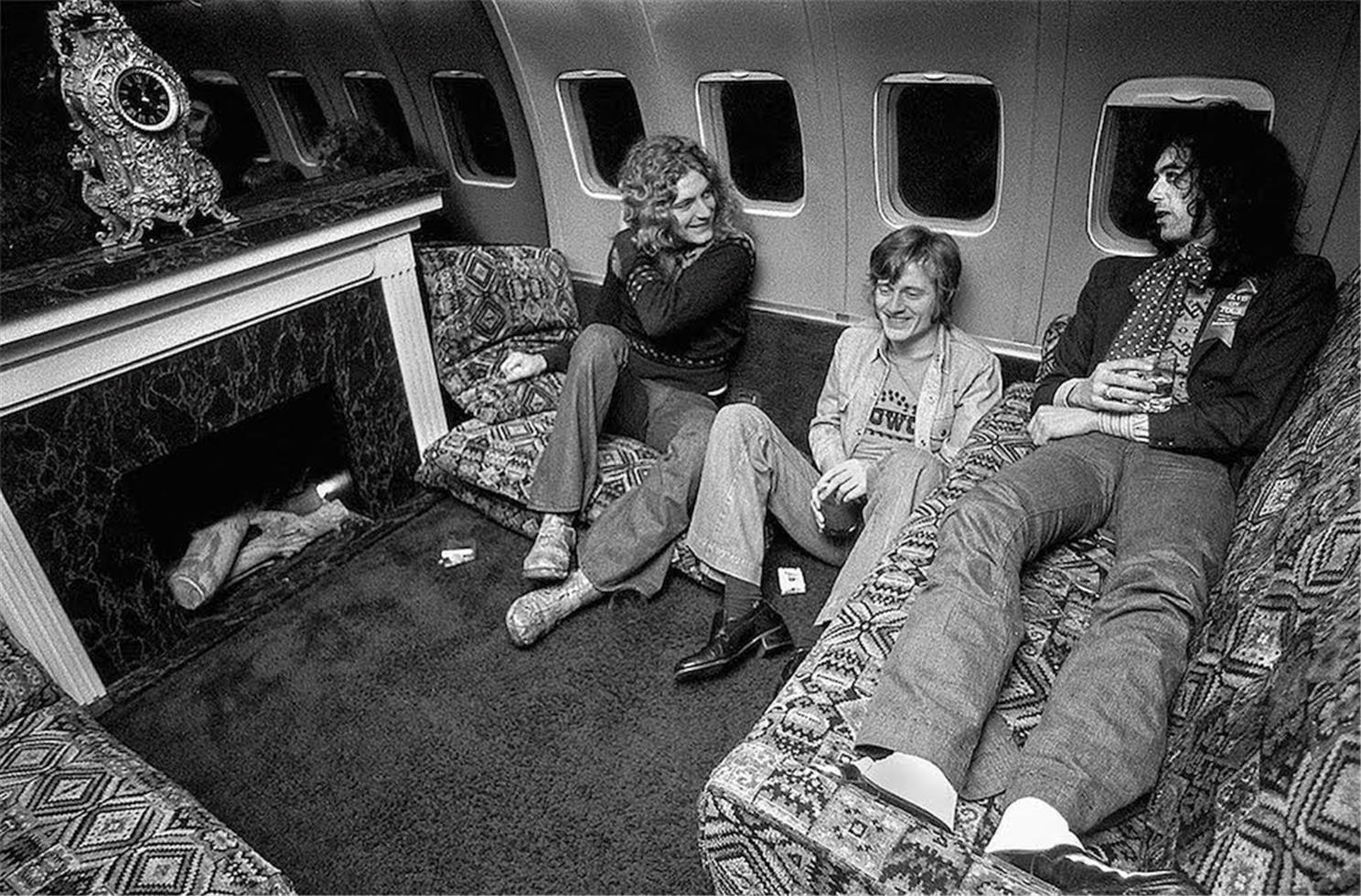 Michael Brennan Black and White Photograph - Led Zeppelin, Aboard Starship