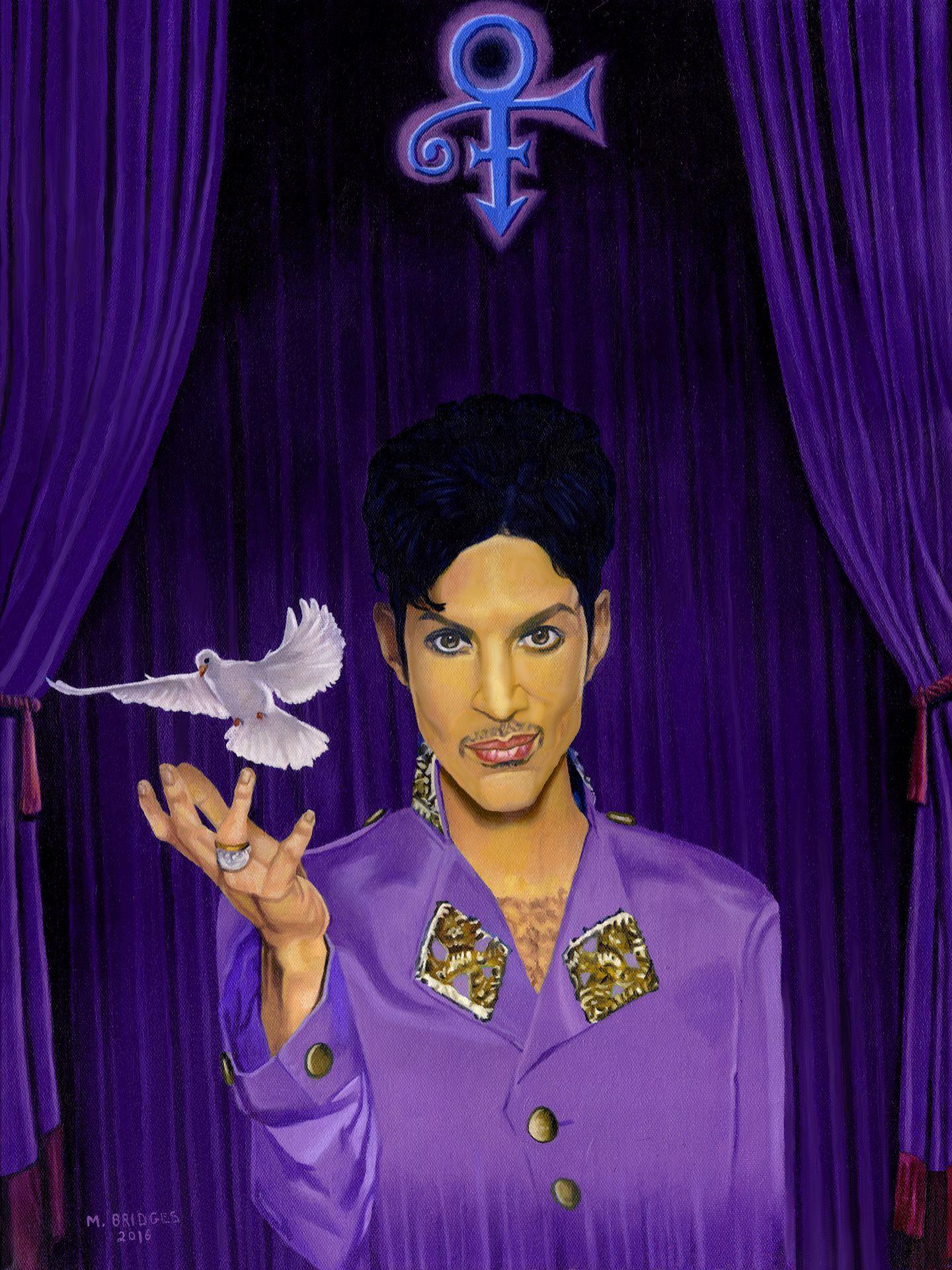 A Tribute To Prince The last Stage Call, Gemälde, Öl auf Leinwand – Painting von Michael Bridges