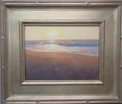  Peinture de paysage marin contemporain de plage océanique Michael Budden Morning Sun