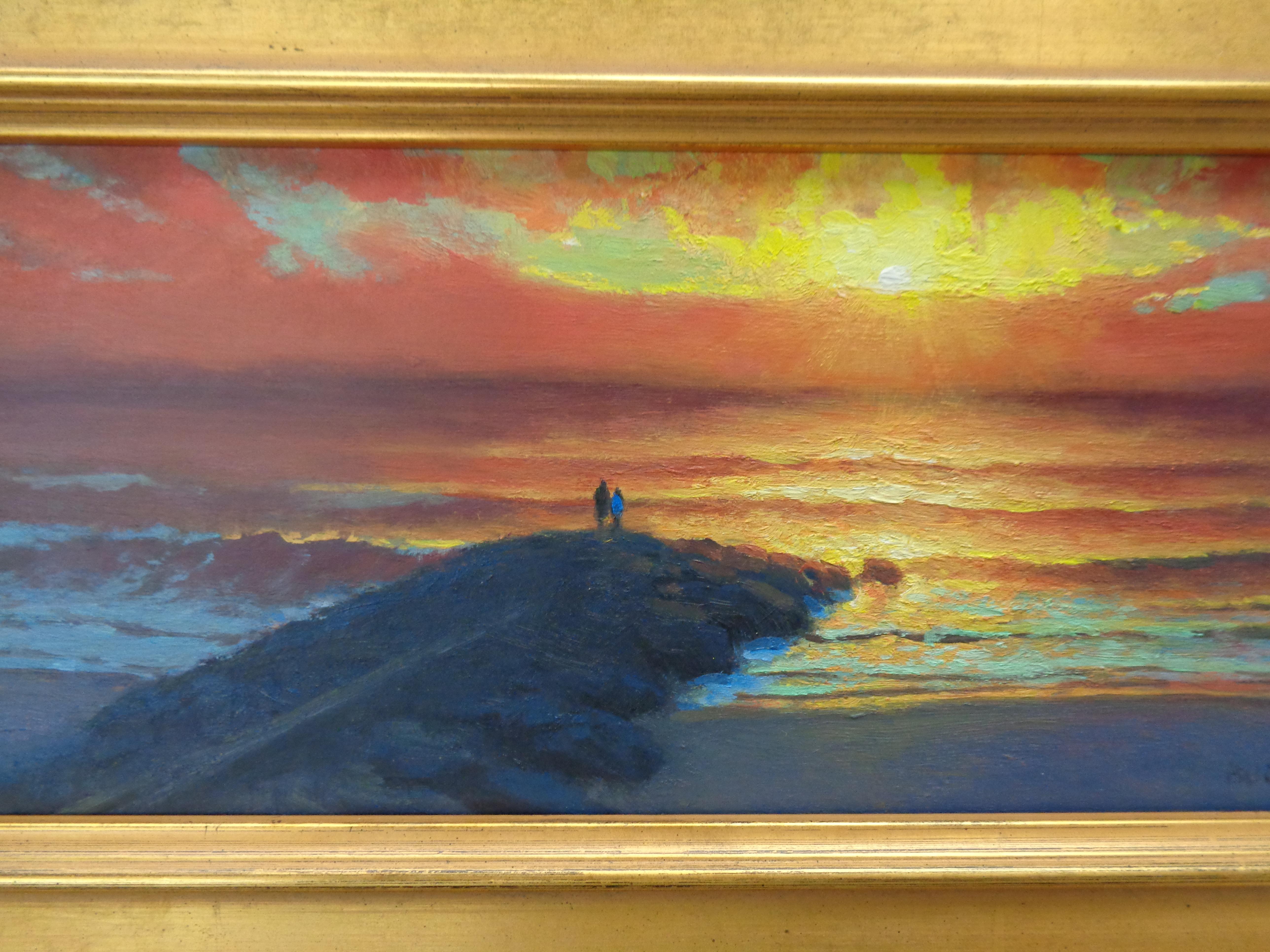  Beach Ocean Contemporary Seascape Painting Michael Budden Sunrise Glitter 4