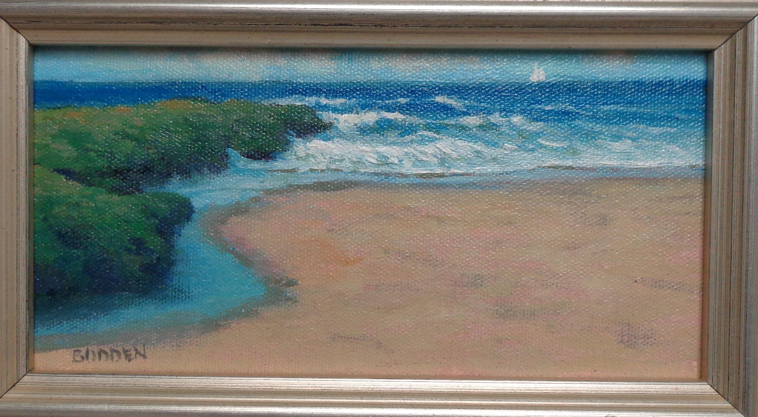 Impressionistische Meereslandschaft, Strand & Ozean, Ölgemälde  Von Michael Budden im Angebot 1