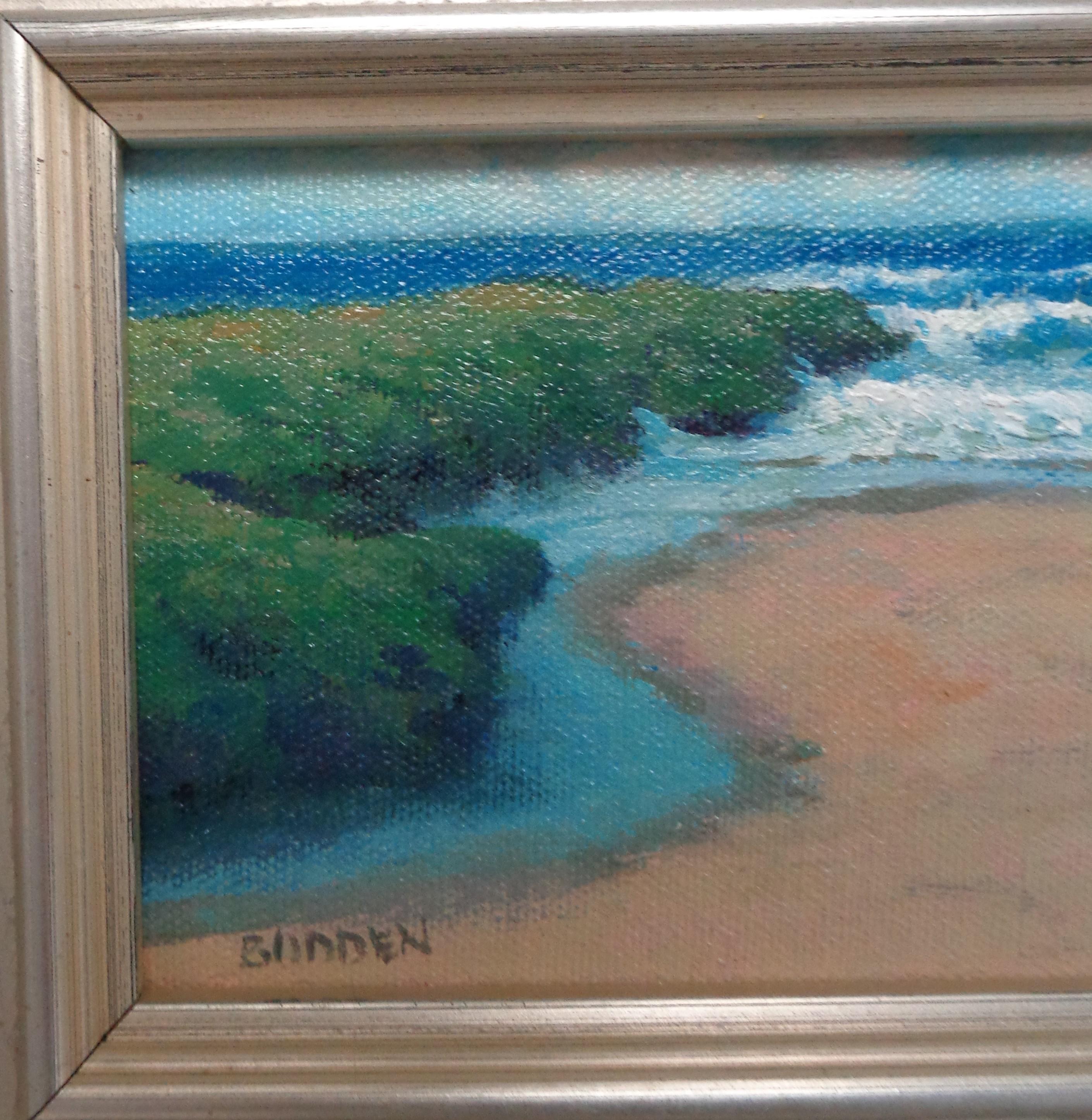 Impressionistische Meereslandschaft, Strand & Ozean, Ölgemälde  Von Michael Budden im Angebot 2