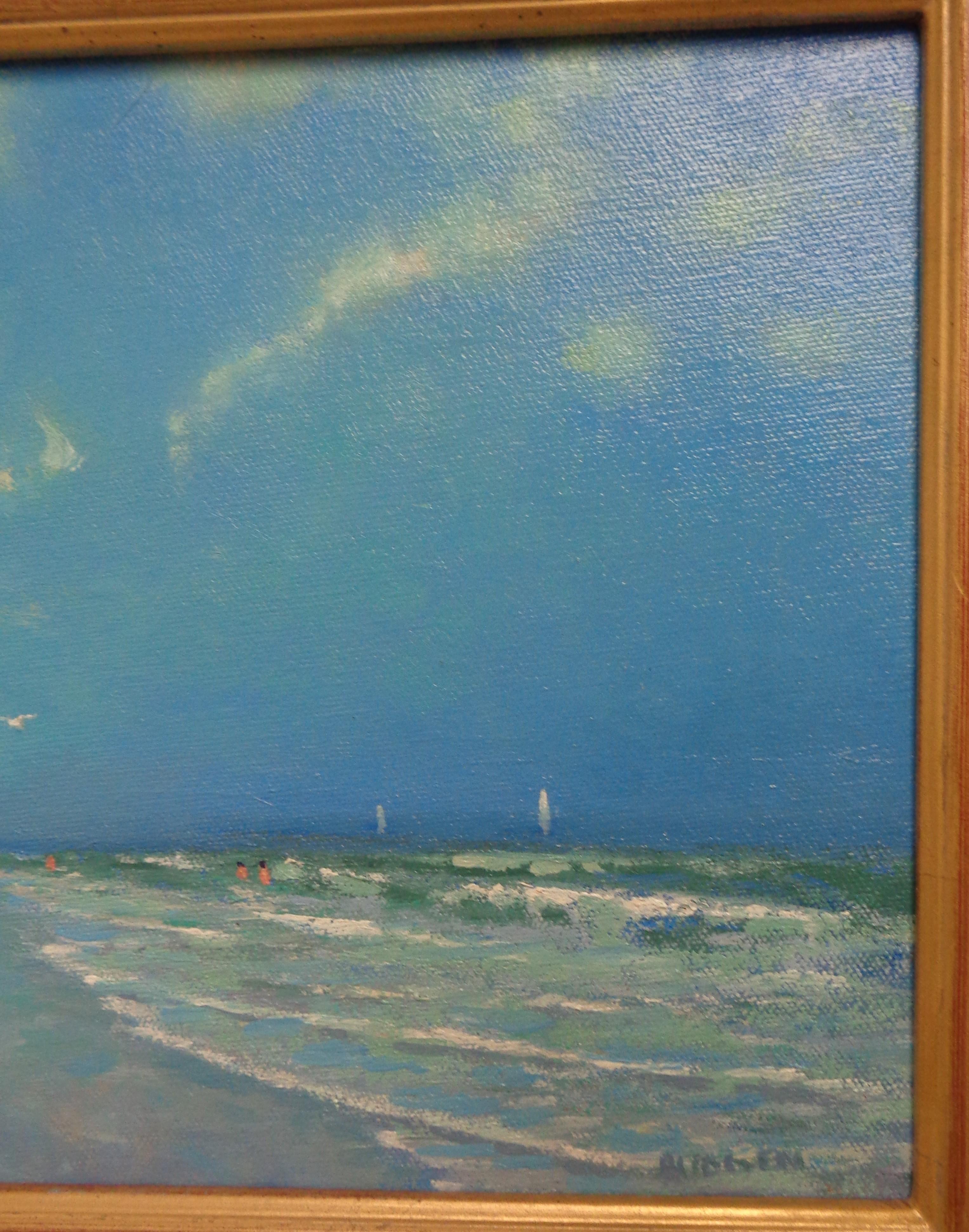 Beach & Ocean Impressionistic Seascape Oil Painting  by Michael Budden 1
