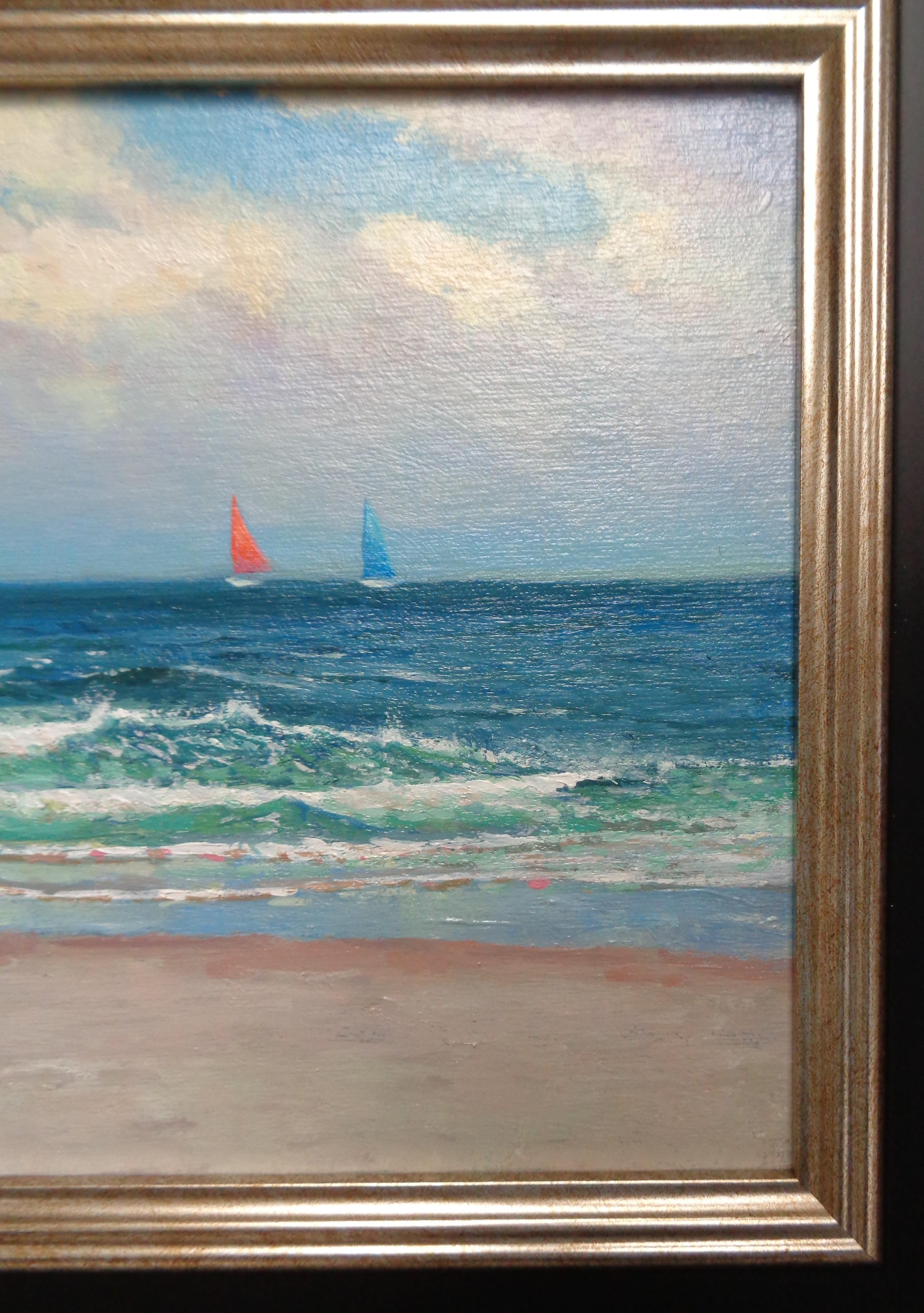 Beach & Ocean Impressionistic Seascape Oil Painting  by Michael Budden 2