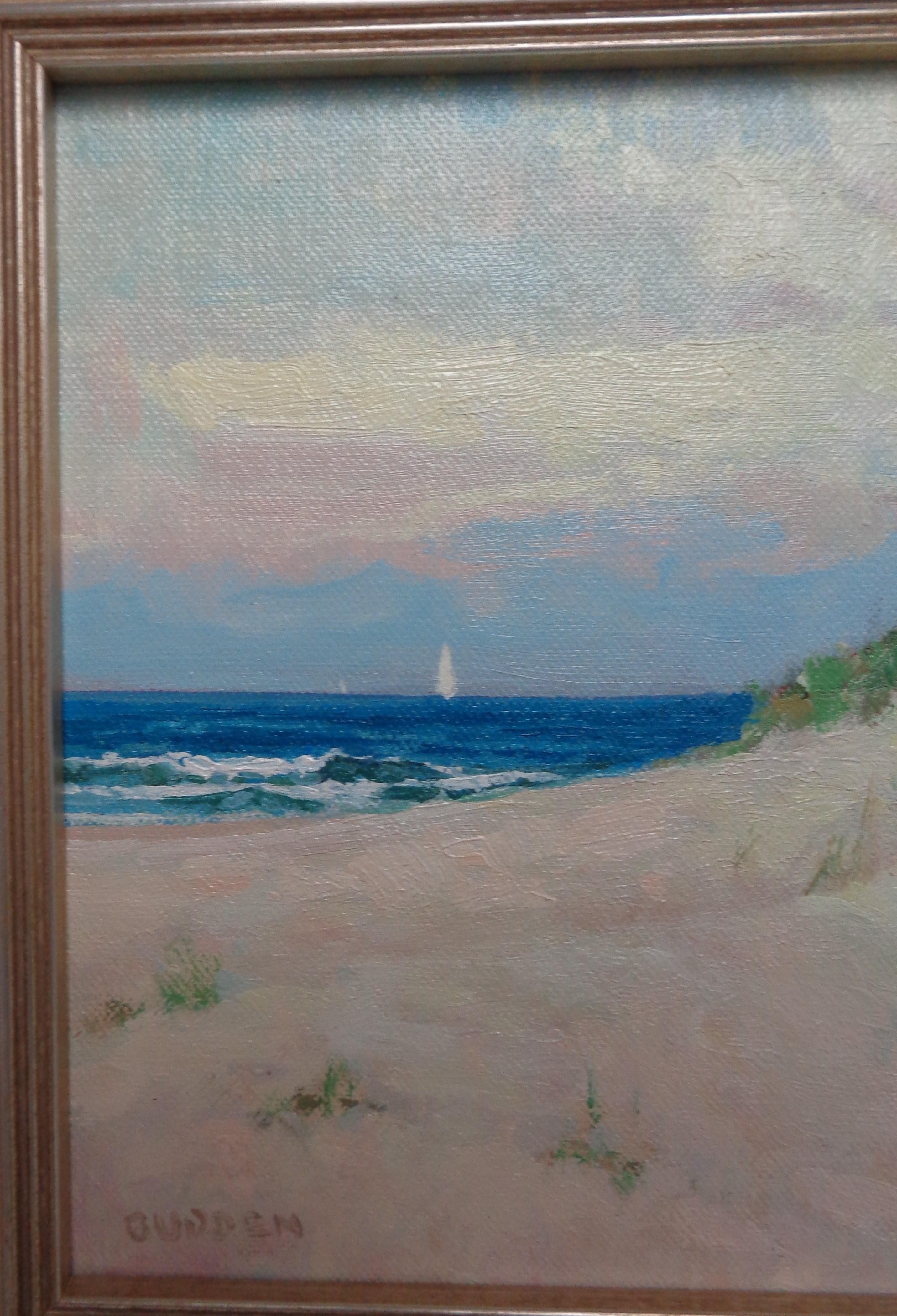 Beach & Ocean Impressionistic Seascape Oil Painting Dunes by Michael Budden For Sale 2